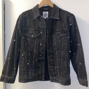 Spike studded black jean jacket
